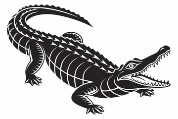 alligator sihouette black vector