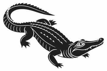 alligator sihouette black vector