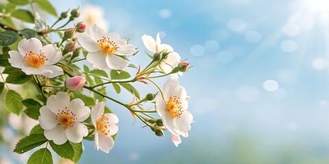 Obraz premium Blooming lilac and blue blossoms adorn the garden, bringing a touch of spring's beauty to nature's canvas