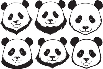 Obraz premium Panda head silhouette vector illustration