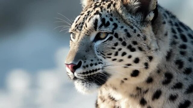 Majestic Snow Leopard 4K Stock Video