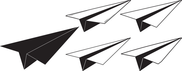 Paper plane silhouette vector illustration