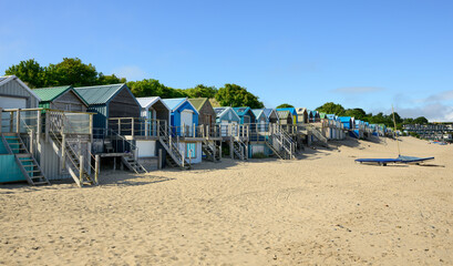 Beach Huts on the Sand at Abersoch, Llyn Peninsula, Wales