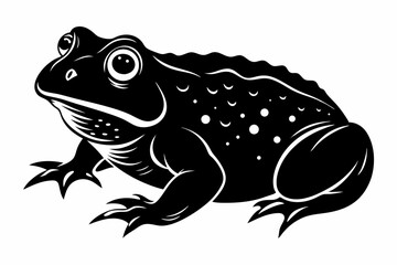 american toad sihouette black vector