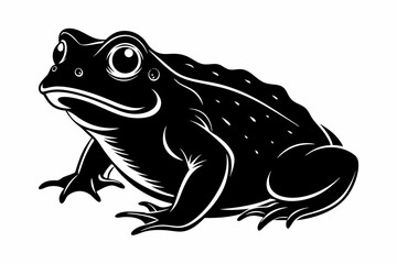 american toad sihouette black vector
