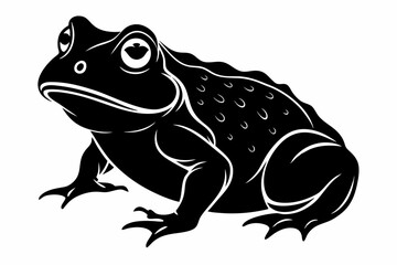 american toad sihouette black vector