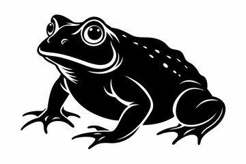 american toad sihouette black vector