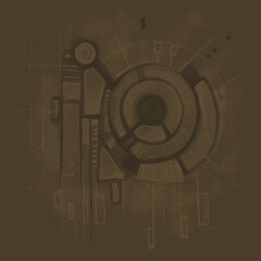 Abstract image for printing. Picture for modern interiors. The picture is painted by hand on a tablet.