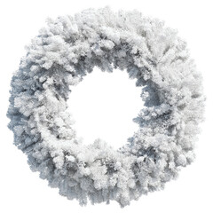Frosty White Christmas Wreath, Winter Floral Circle Decoration