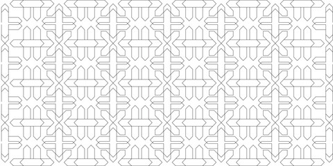Obraz premium Luxury Black and Gold Abstract Seamless Background, Art Deco Fish Scale and Linear Ornament. Modern Art Deco Vector Pattern, Geometric Lattice with Curved Lines in Elegant Golden Style.