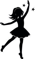 Silhouette of a Dancer with Stars