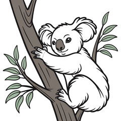 Obraz premium Adorable Koala Silhouette – Modern Vector Graphic