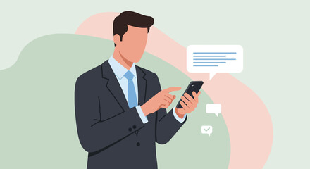 a man in a suit is using his phone