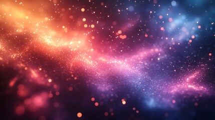 Fototapeta premium Neon confetti swirls upward in dazzling burst of color