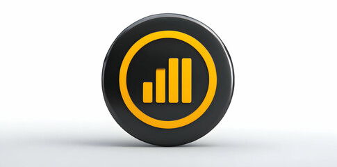 Black And Yellow Signal Icon With White Background Isolated 3D Render