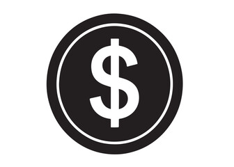 dollar sign icon black silhouette vector,dollar logo icon silhouette, logo silhouette of us dollar symbol, dollar sign silhouette vector illustration, dollar sign silhouette vector on white background