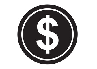 Obraz premium dollar sign icon black silhouette vector,dollar logo icon silhouette, logo silhouette of us dollar symbol, dollar sign silhouette vector illustration, dollar sign silhouette vector on white background