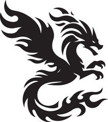 vector of a dragon silhouettes 