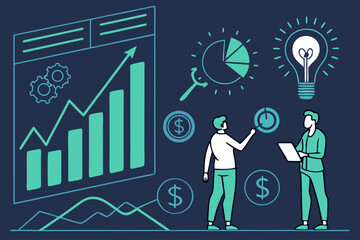 Creative Venture Capital Pitch Background With Data Visual (1) Illustration