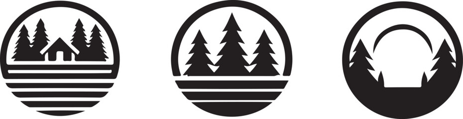 Obraz premium Minimalist Forest Vector Art silhouette 