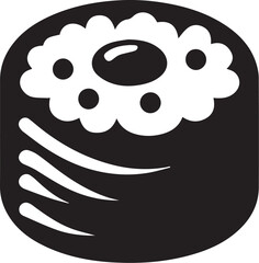 Black dumpling isolated icon Silhouette