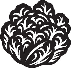 Linear botanical elements flowers and leaves  Silhouette