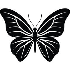 Monochromatic Butterfly Silhouette with Intricate Wing Pattern A Symbol of Transformation Grace and the Beauty of Nature Represented Simply and Elegantly
