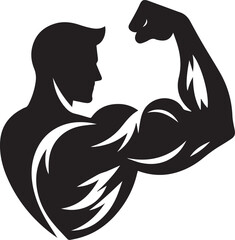 One man muscle vector illustration silhouette
