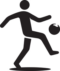 silhouette of a man with a ball icon vector