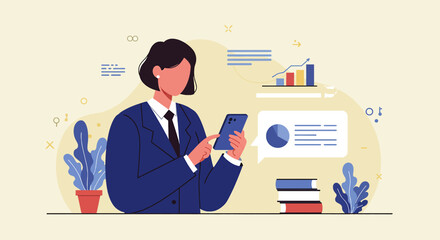 a woman in a suit is using her phone