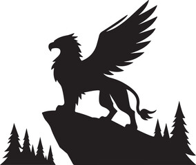 Lion Eagle Symbol Vector Logo  Silhouette