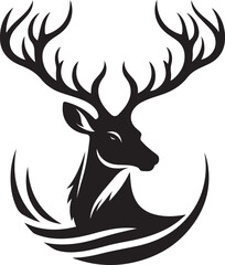 deer head silhouette logo vector