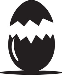 Flat vector silhouette illustration of egg logo