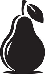 pear on a black background Silhouette 