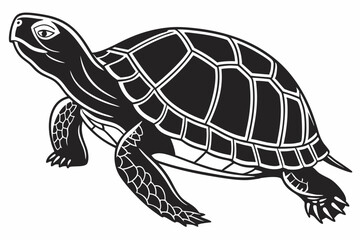 box turtle sihouette black vector