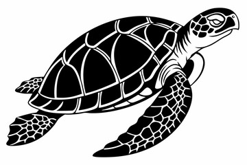 box turtle sihouette black vector