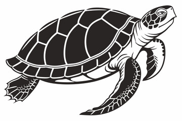 box turtle sihouette black vector