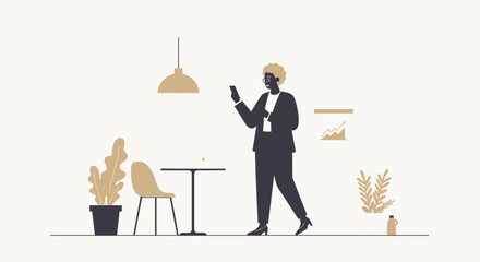 a man in a suit standing at a table