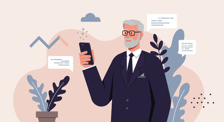 a man in a suit is holding a cell