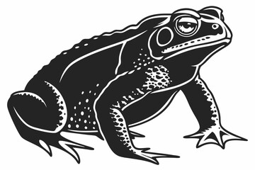 cane toad silhoette black vector