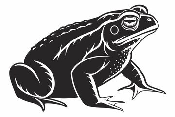 cane toad silhoette black vector