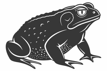 cane toad silhoette black vector