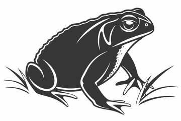 cane toad silhoette black vector