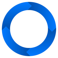 青色の循環する矢印円フレーム