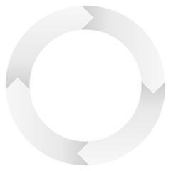 白い循環する矢印円フレーム