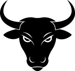 black and white bull