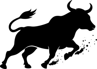 silhouette of a bull
