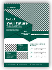 ids back to school education admission flyer poster template bundle, Creative and modern online school kids education admission flyer poster layout , book cover, leaflet, brochure template bundle