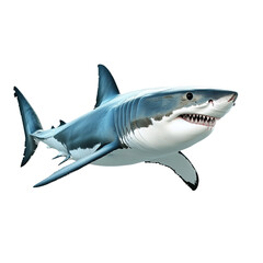 Great white shark swimming in dark water a powerful predator of the ocean