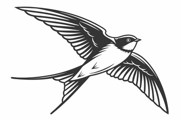 Obraz premium swallow sihouette black vector